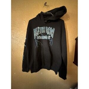 Death Row Records Black Lightning Pullover Hoodie Sweatshirt Small